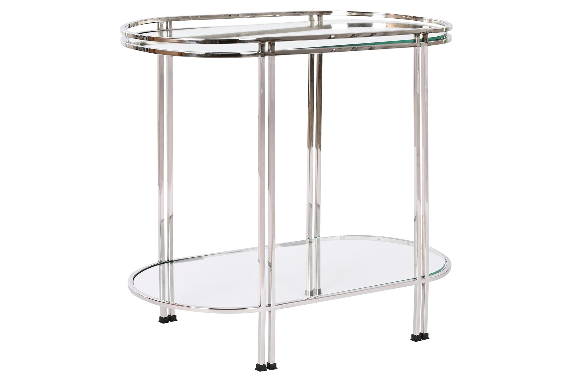 Mesa Lateral em Aço com Espelho 70X35X63 Cromado
