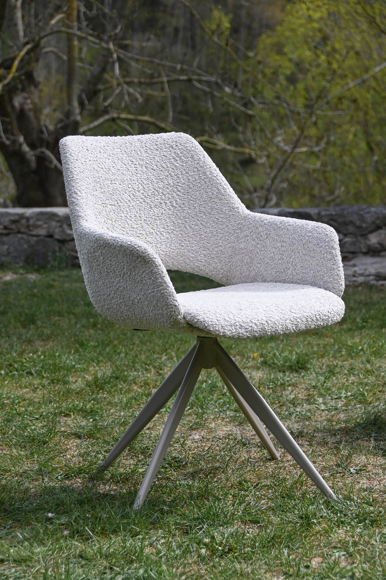 Silla Poliester Metal 61X60X82 Bucle Beige