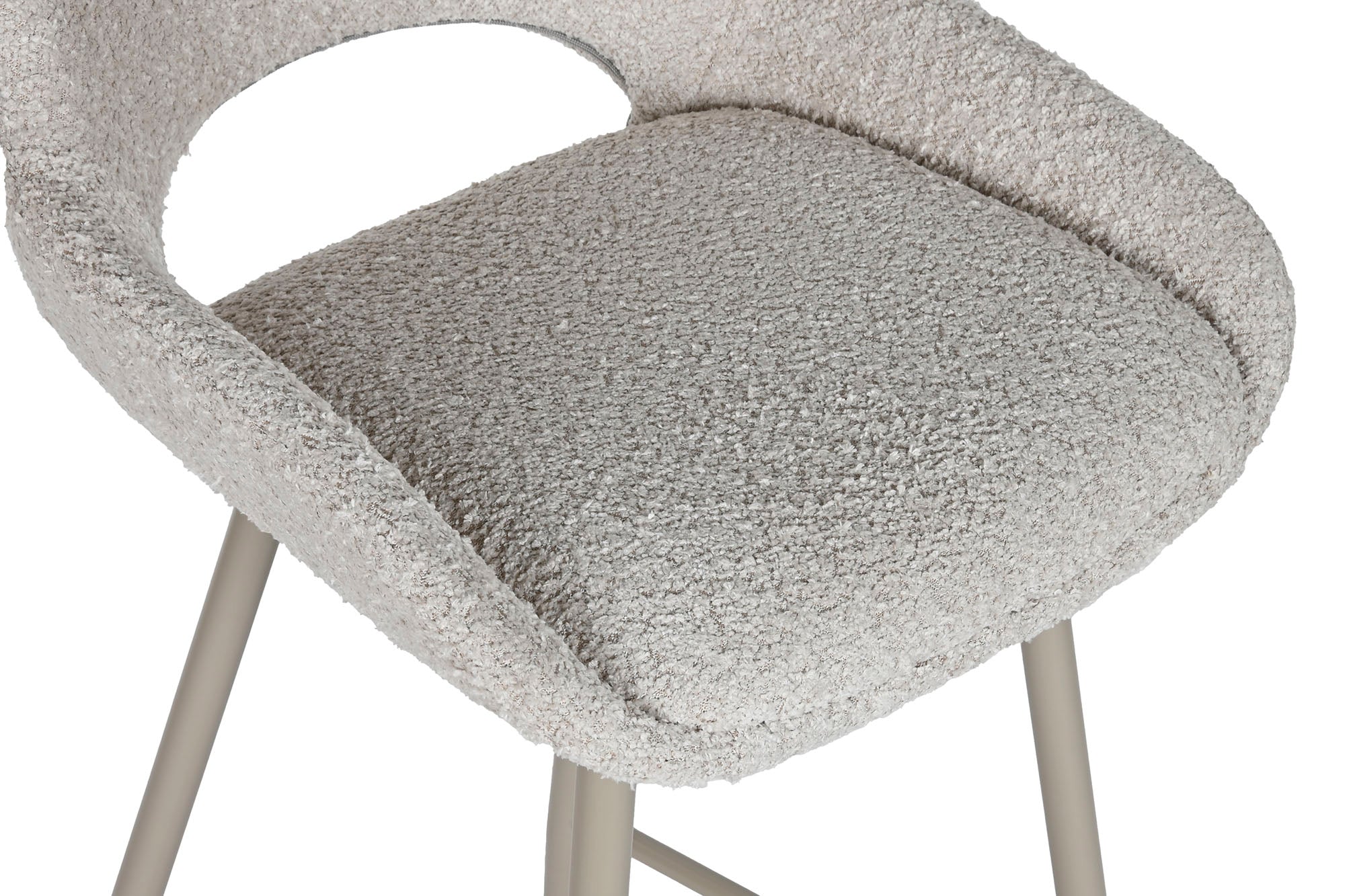 Taburete Poliester Metal 49X55X100 Bucle Beige