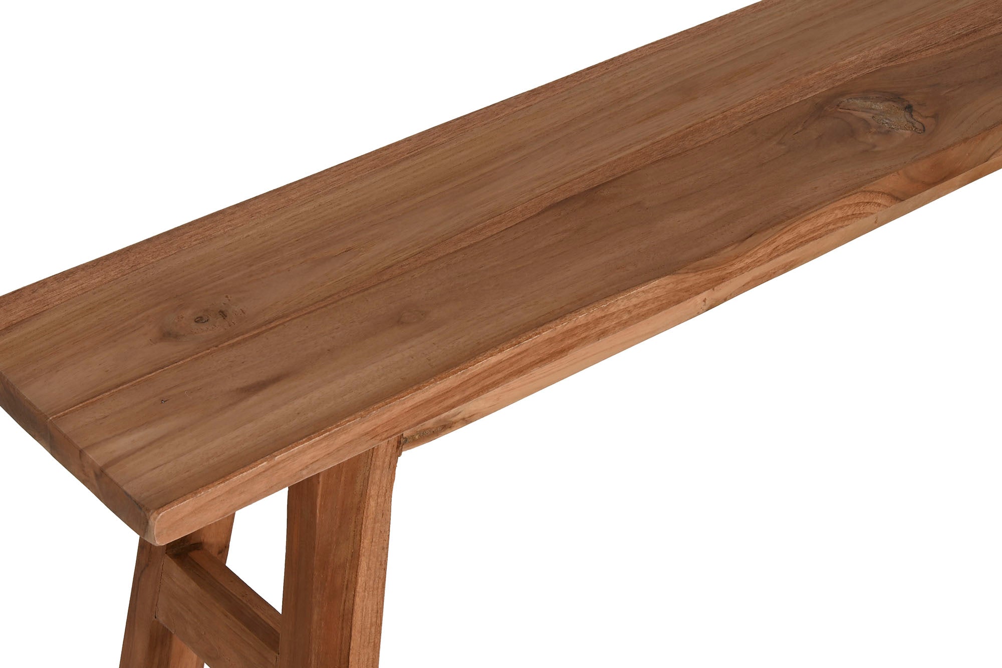 Banco de Teca Maciça 120X20X50 13,50 Natural Natural