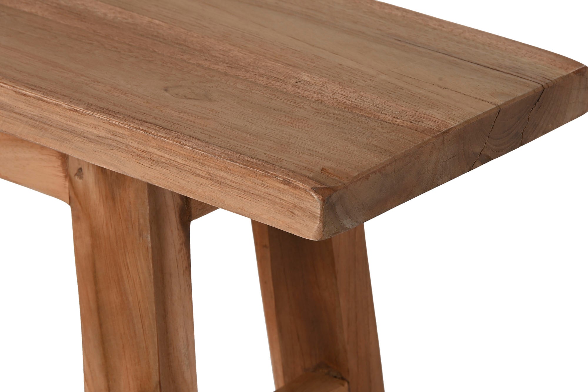 Banco de Teca Maciça 120X20X50 13,50 Natural Natural