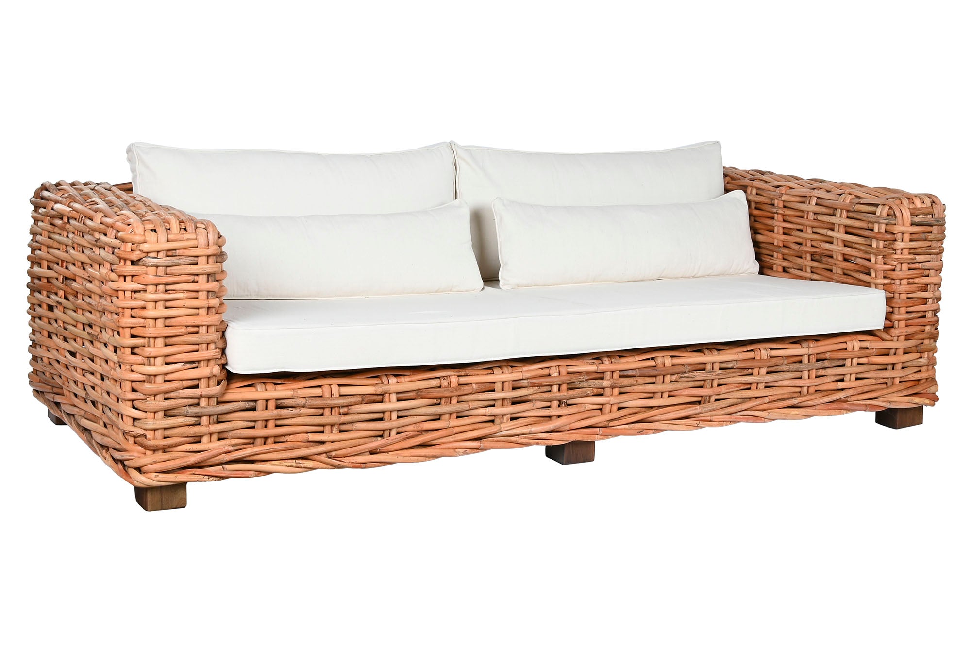 Sofa Set 4 Rattan 220X98X64 Includes Cushions Natural