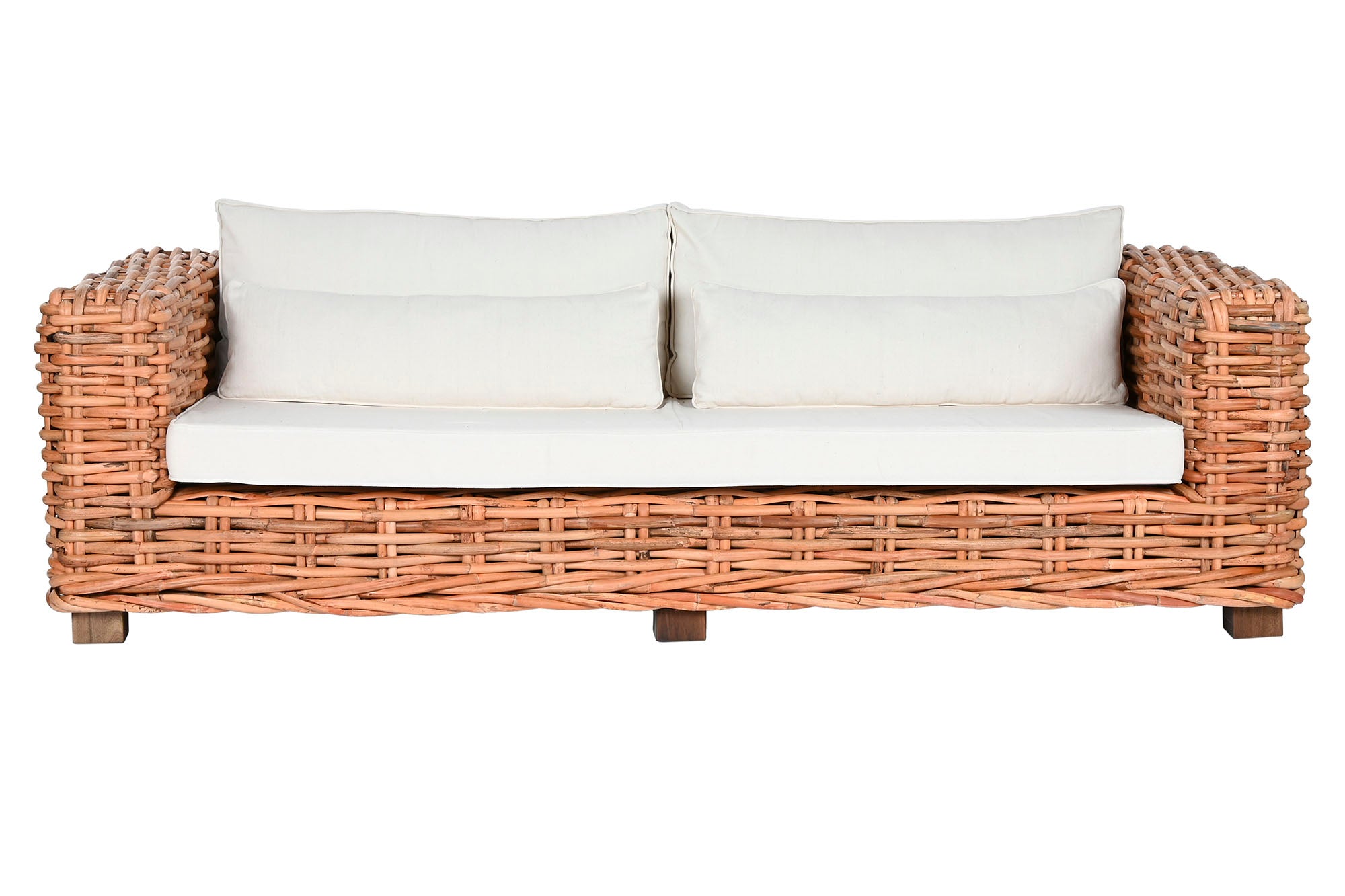 Sofa Set 4 Ratan 220X98X64 Incluye Cojines Natural