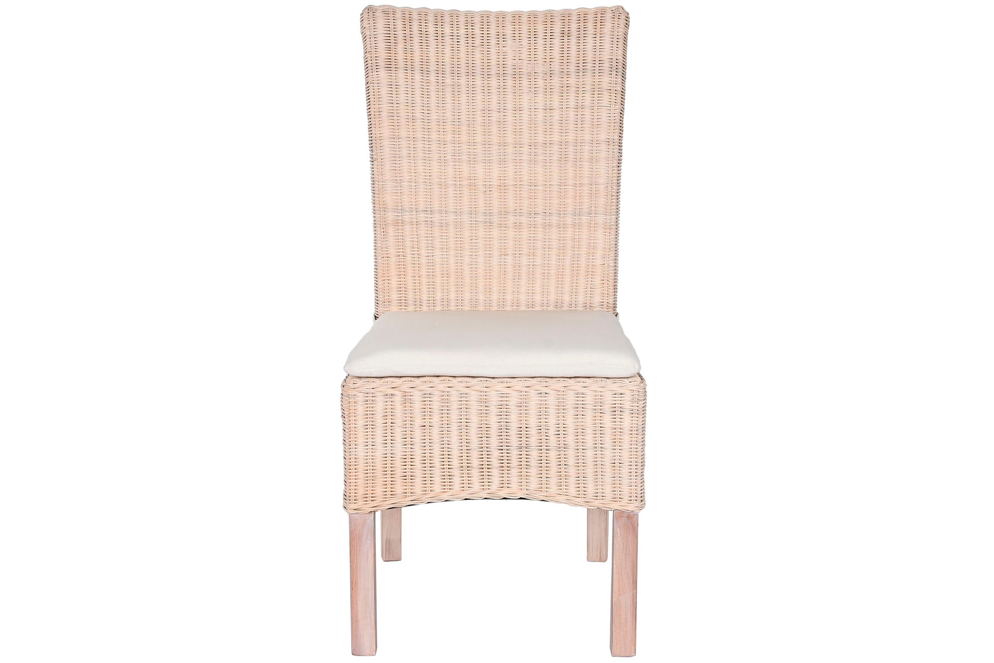 Silla Mimbre Mango 50X55X100 Con Cojin Blanco