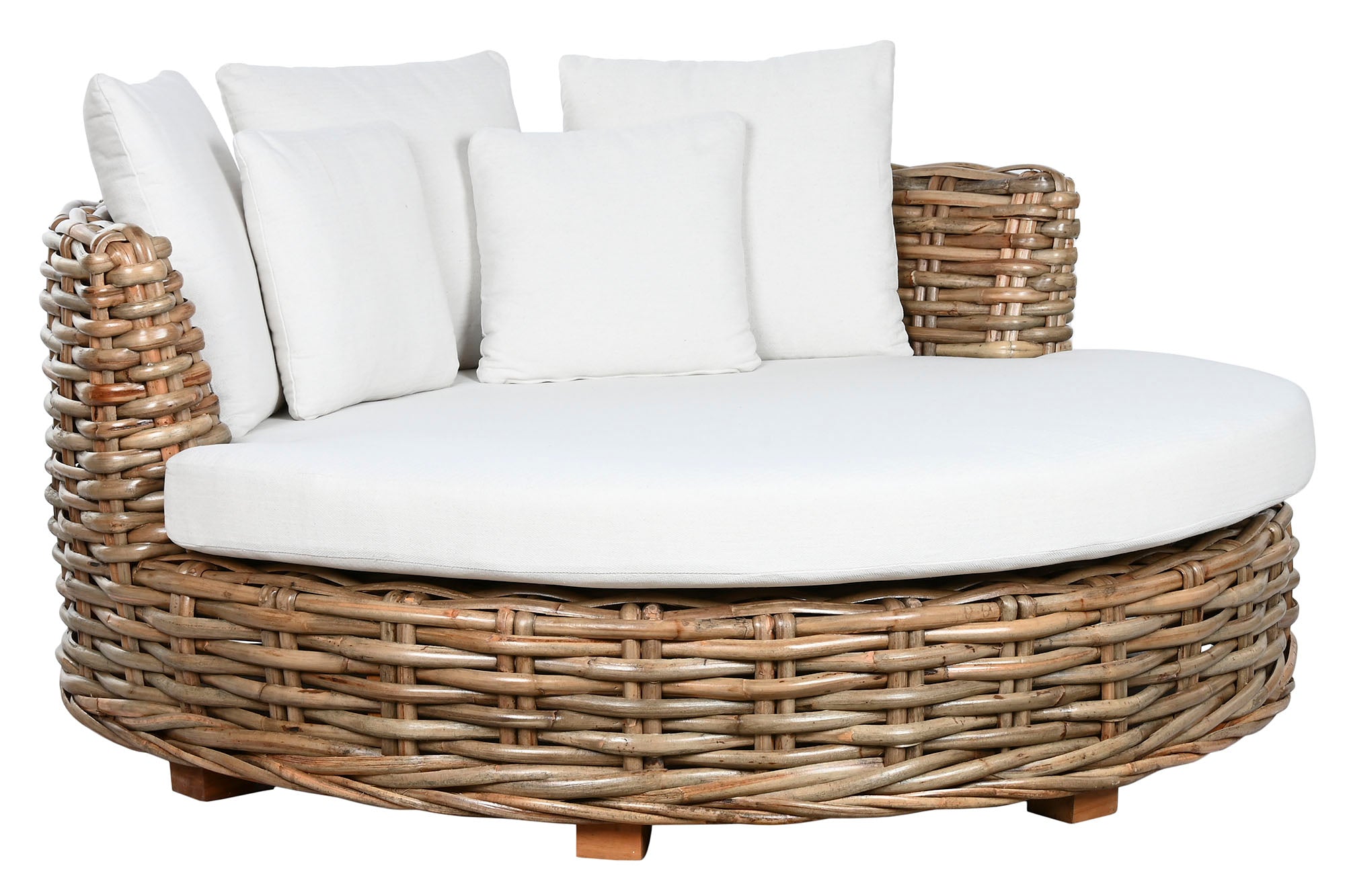 Cama Chill Out Ratan 153X153X65 Colchon Y 5Cojin