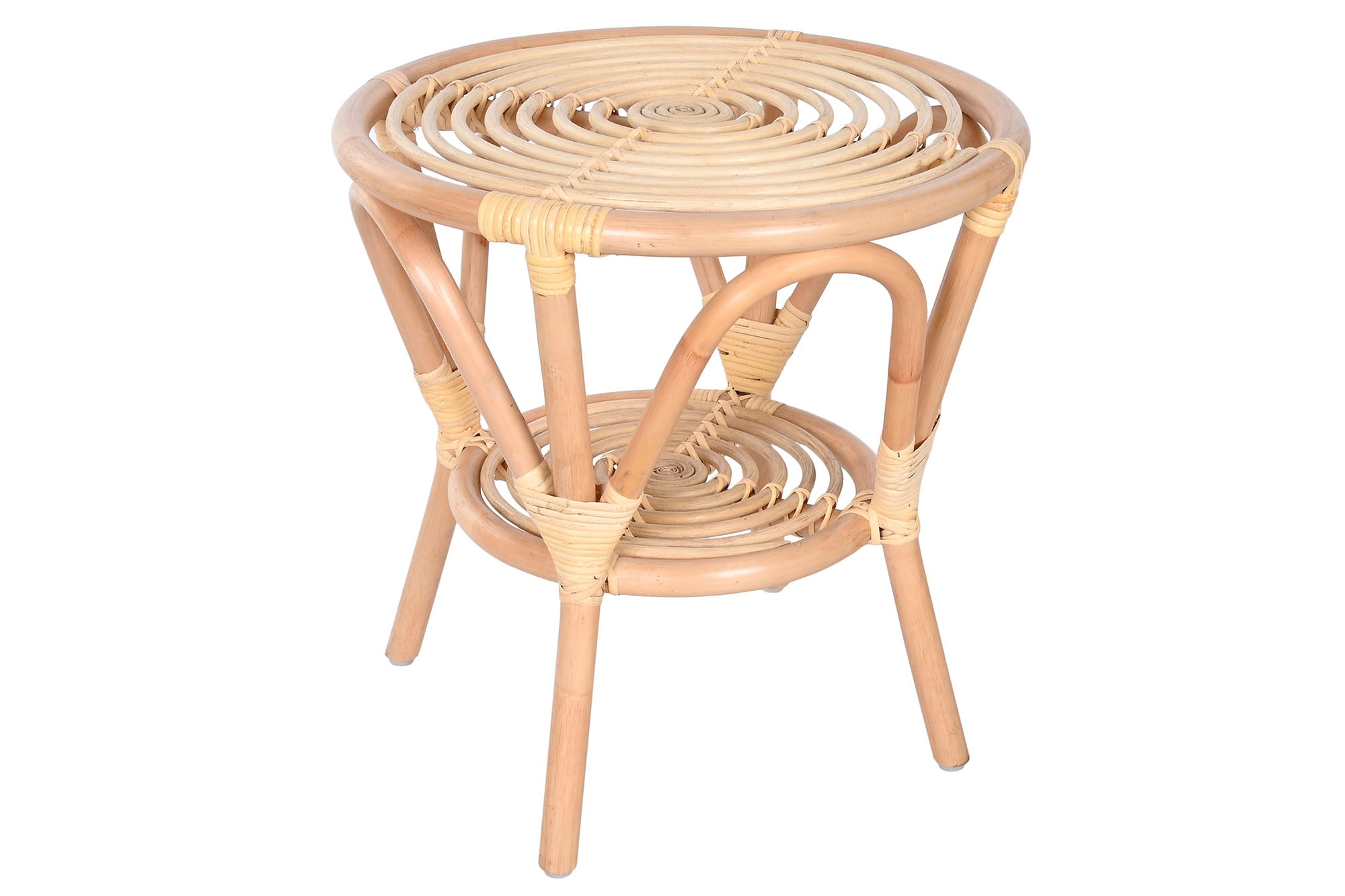 Table Set 3 Rattan 50x50x50 and 2 Armchairs with Cushion