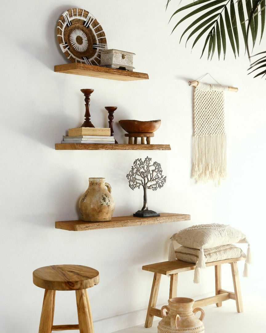 Estanteria Pared Teca 100X25X4 Natural