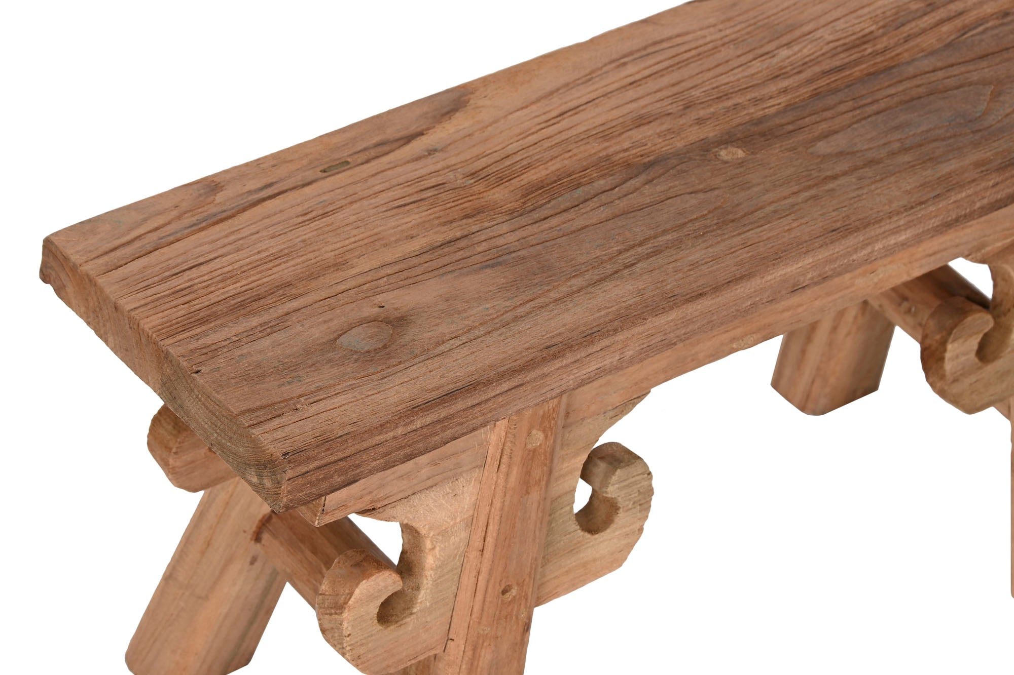 Recycled Teak Stool 65x17x32 Carved