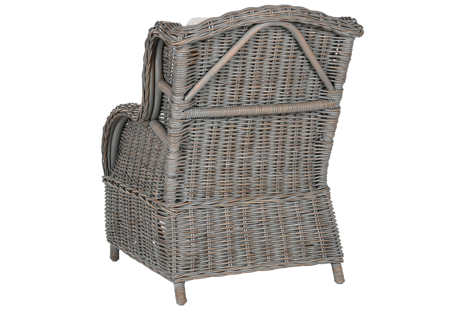 Set of 2 Rattan Armchairs 76x85x96 with Footrest and Cushion