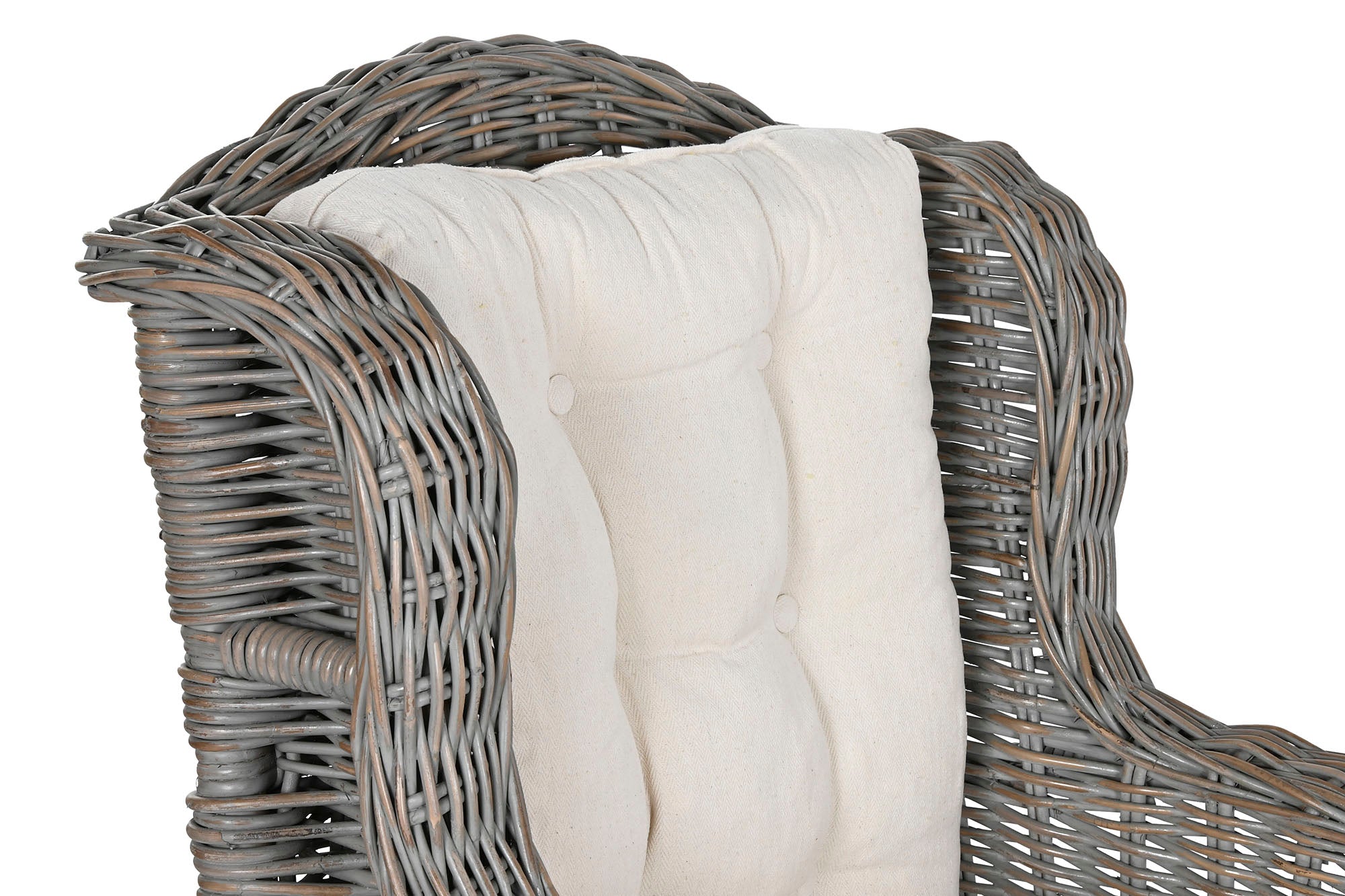 Set of 2 Rattan Armchairs 76x85x96 with Footrest and Cushion