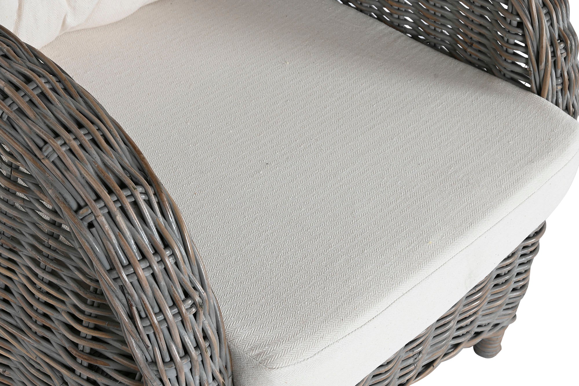 Set of 2 Rattan Armchairs 76x85x96 with Footrest and Cushion