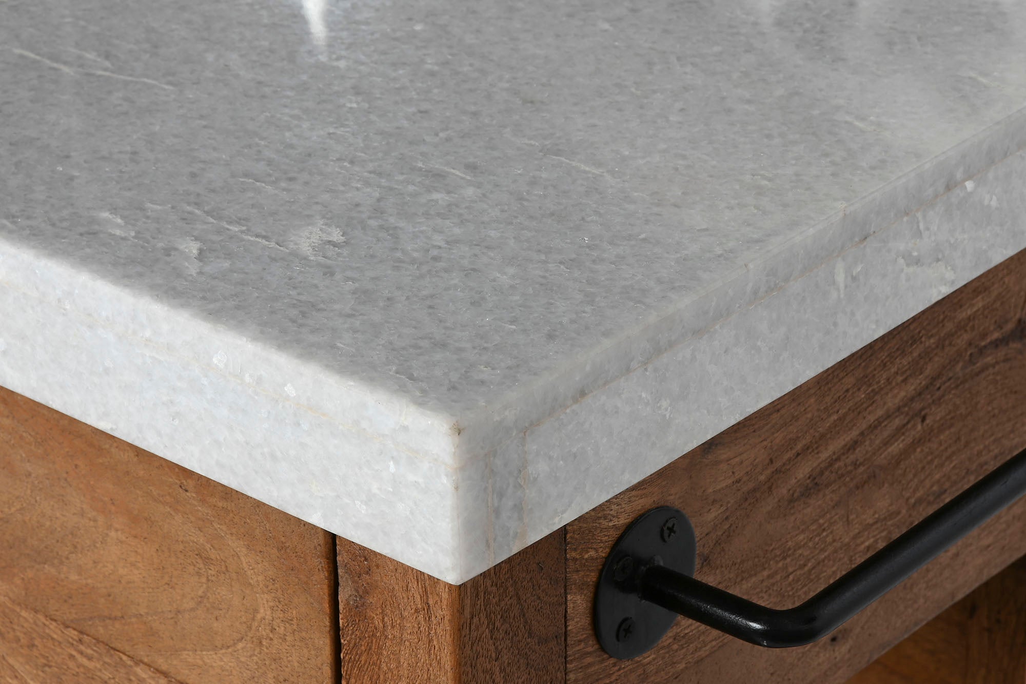 Kitchen Island Wood Marble 147X77X92 2 Drawers