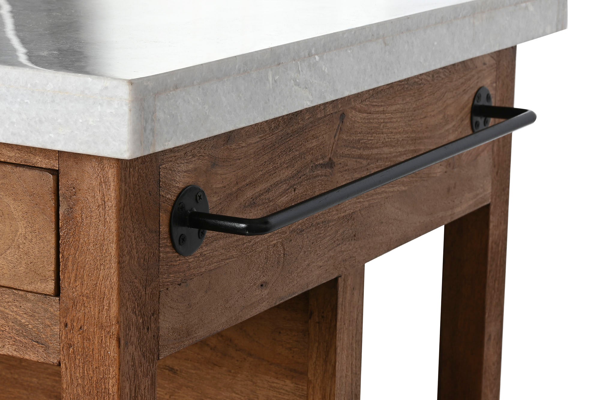 Kitchen Island Wood Marble 147X77X92 2 Drawers