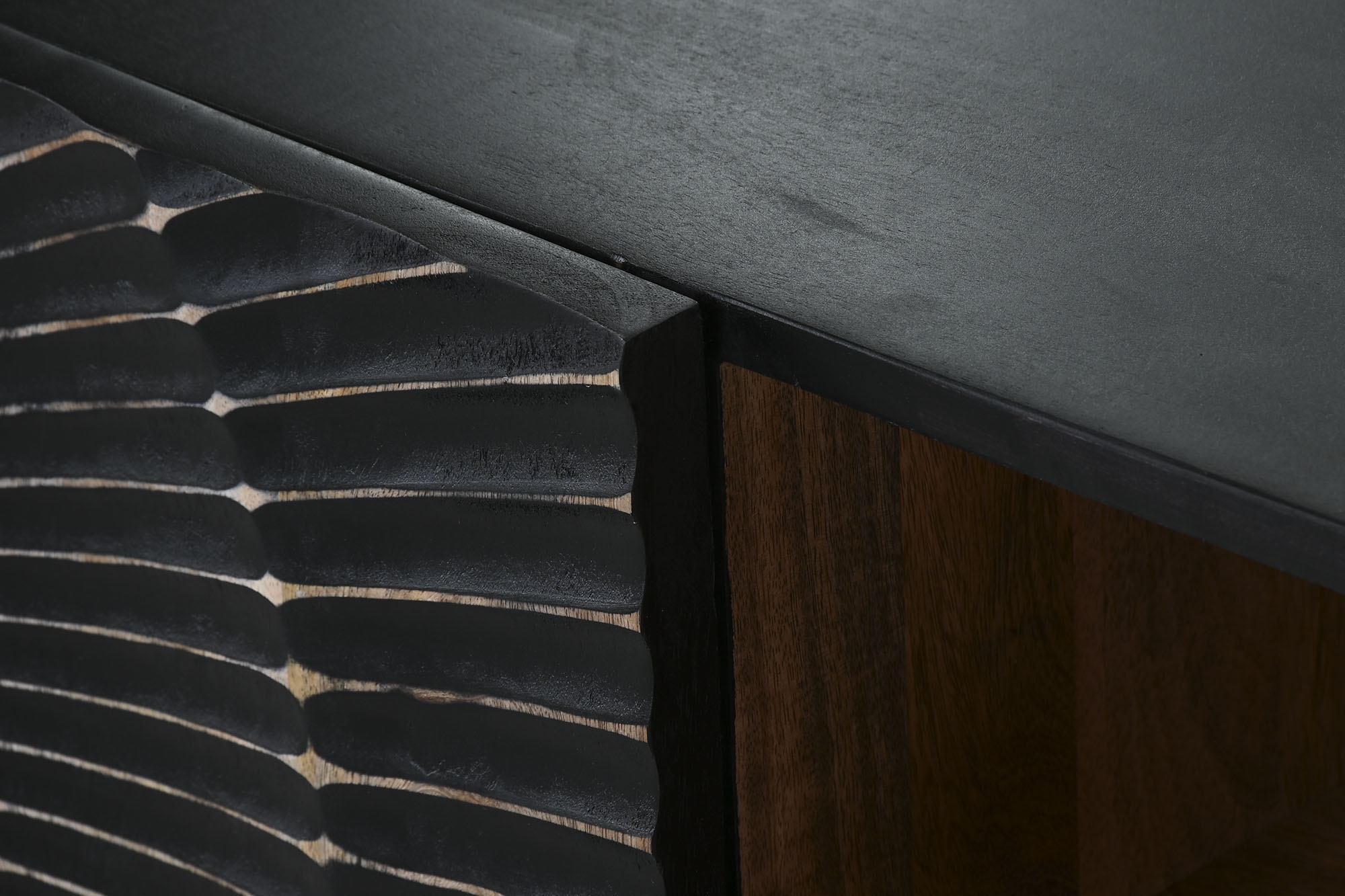 Mueble Tv Mango Metal 160X40X50 Mandala Negro