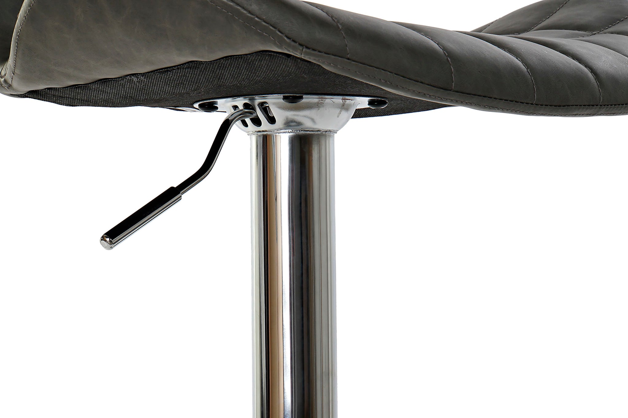 Pu Metal Stool 47X50X110 110Cm Dark Grey