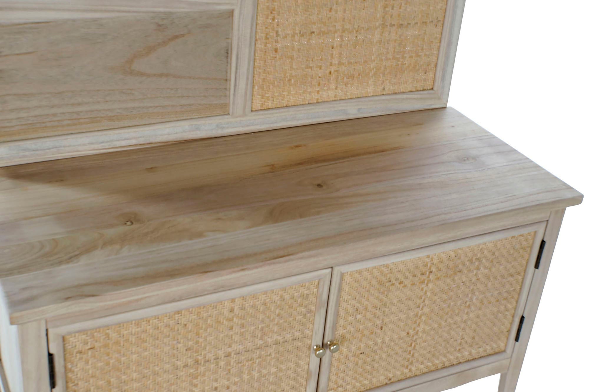 Paulownia Rattan Hallway 92X40X181 Coat Rack