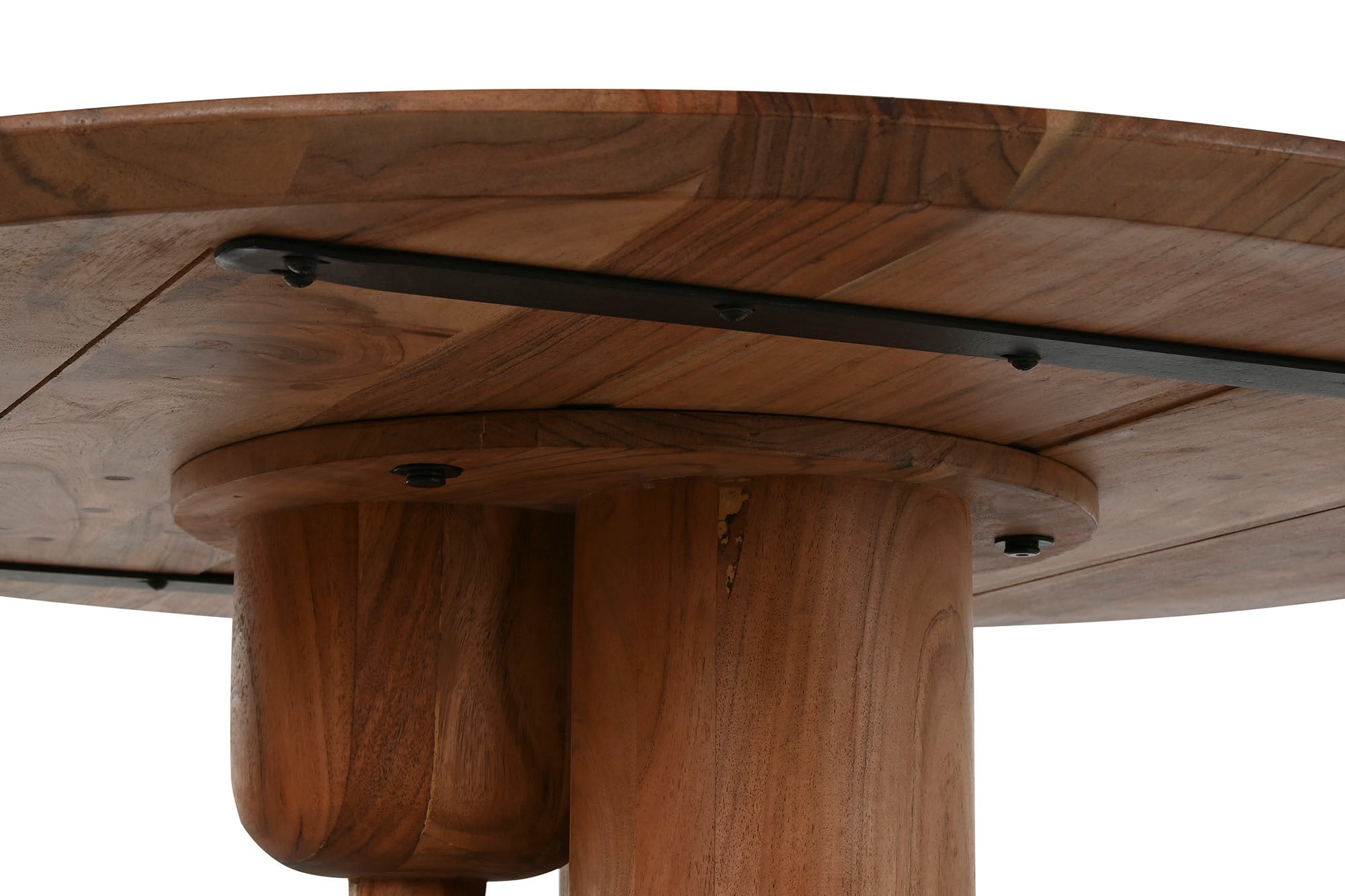 Mesa de Jantar Redonda de Metal Acácia 106X106X76