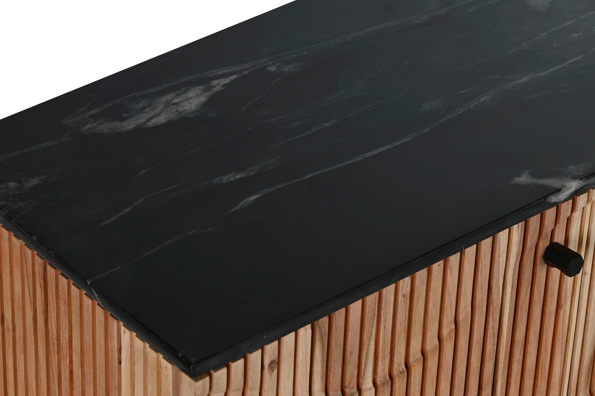 Aparador Acacia Marmol 88X40X85 59,50 Negro