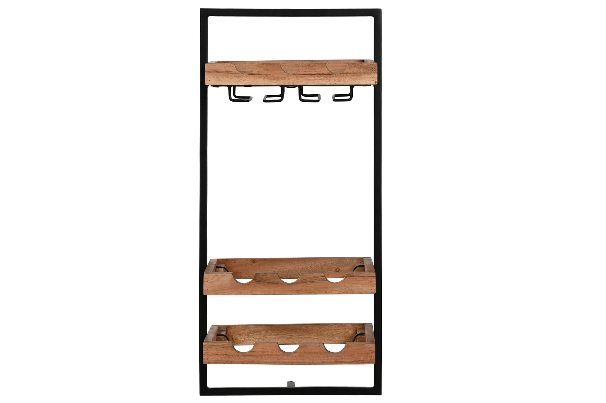 Acacia Metal Wine Rack 35X25X75 Natural