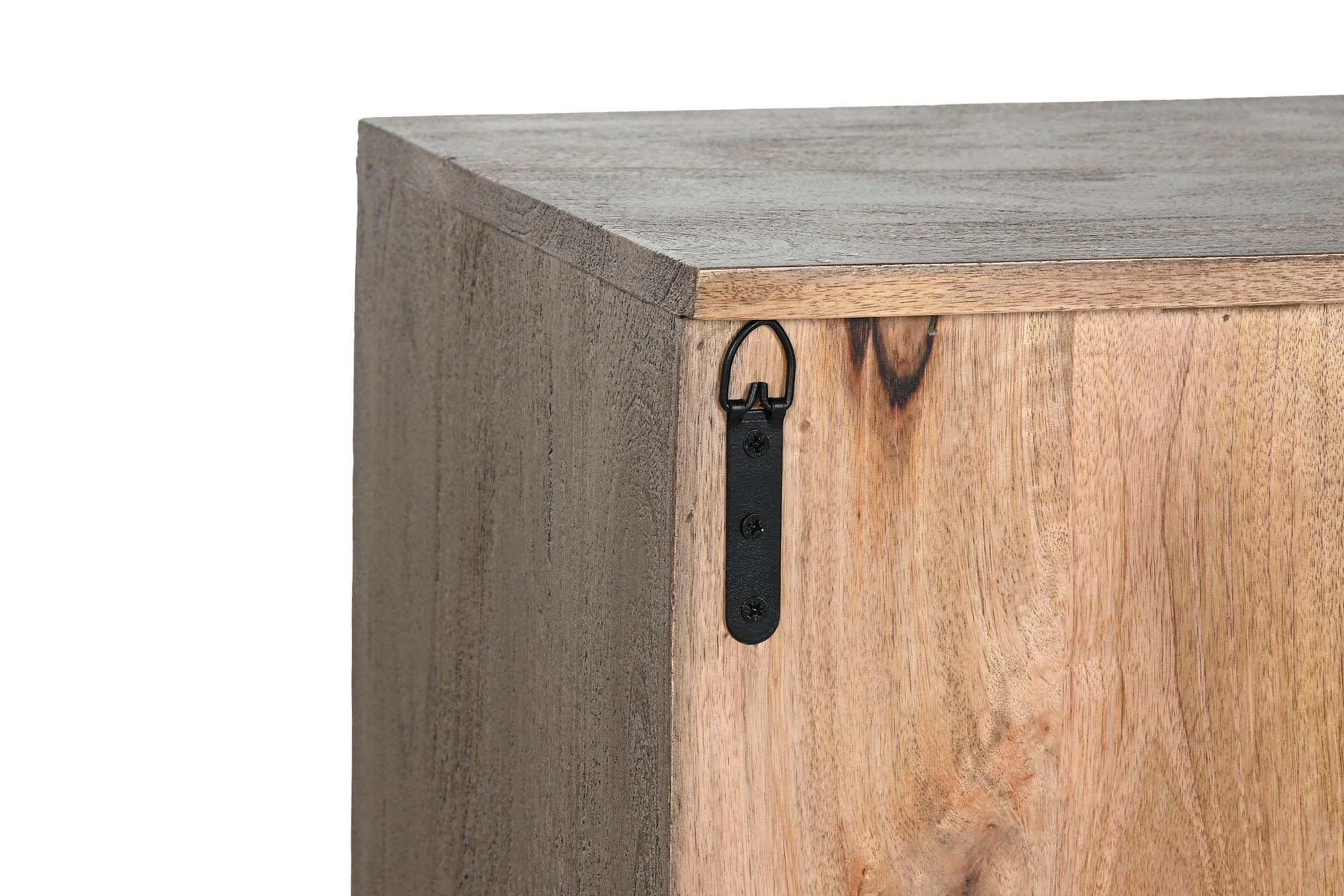 Mueble Tv Madera 200X40X61 Tallado Gris
