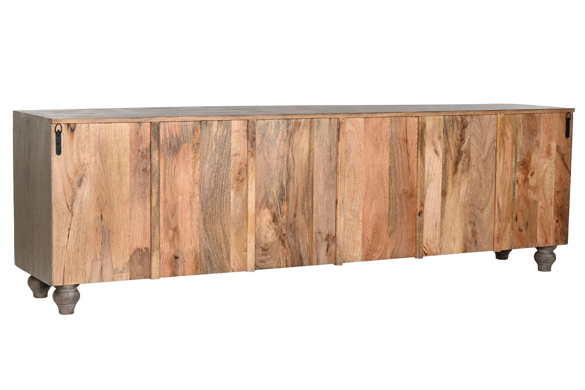 Mueble Tv Madera 200X40X61 Tallado Gris