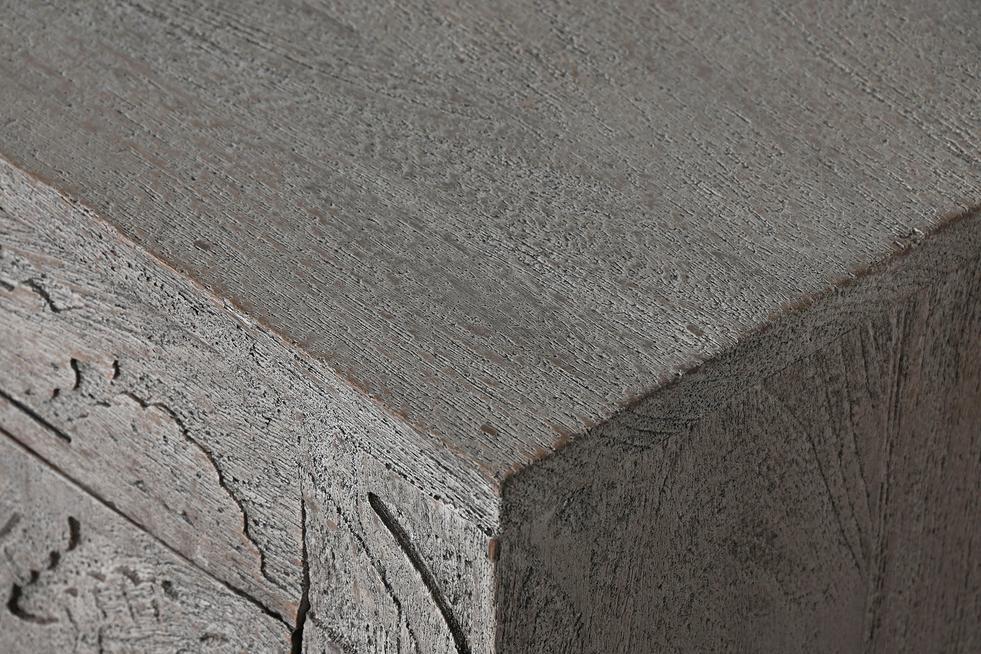 Mueble Tv Madera 200X40X61 Tallado Gris
