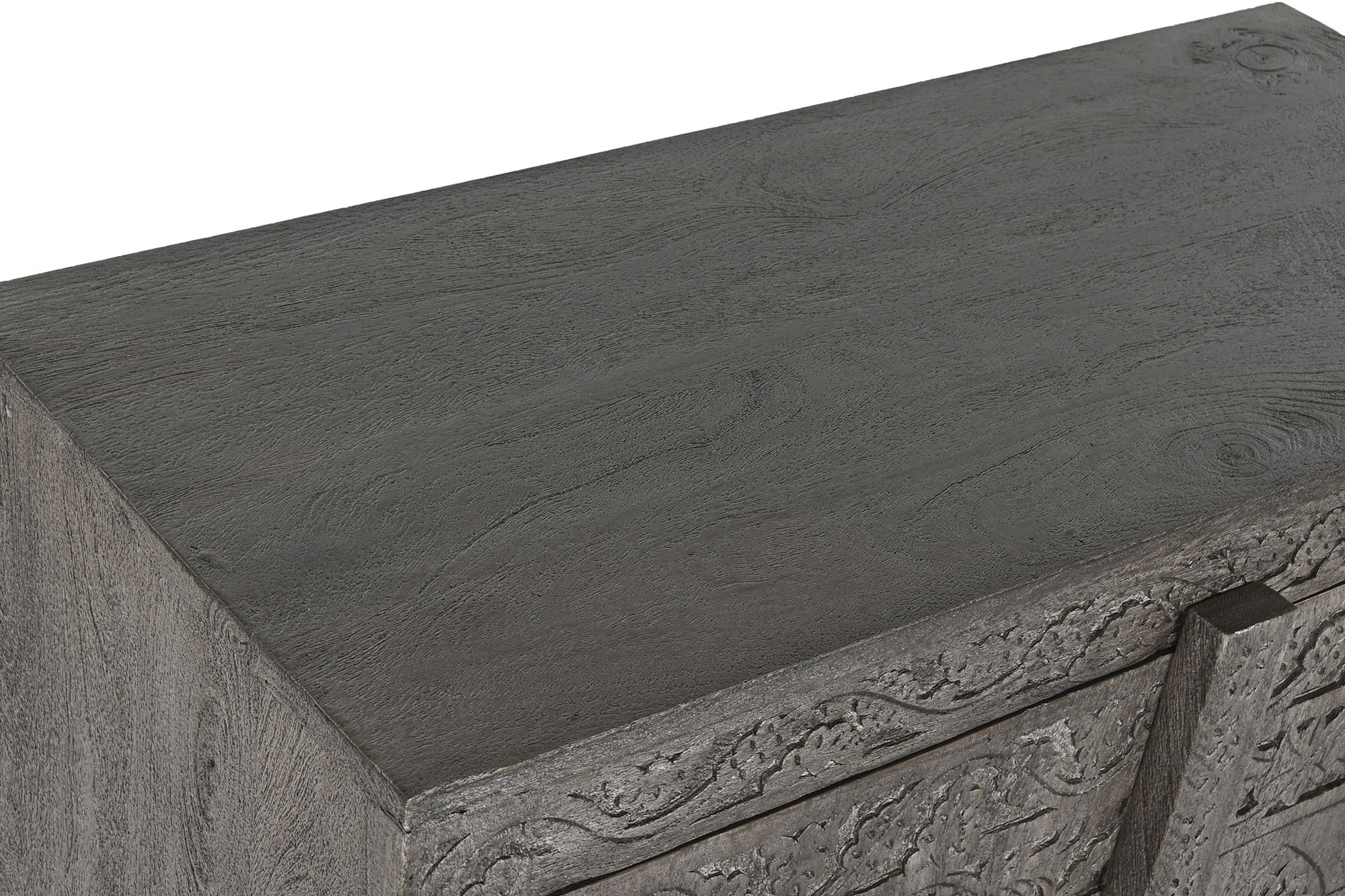 Aparador Madera 91,5X40X90 Tallado Gris