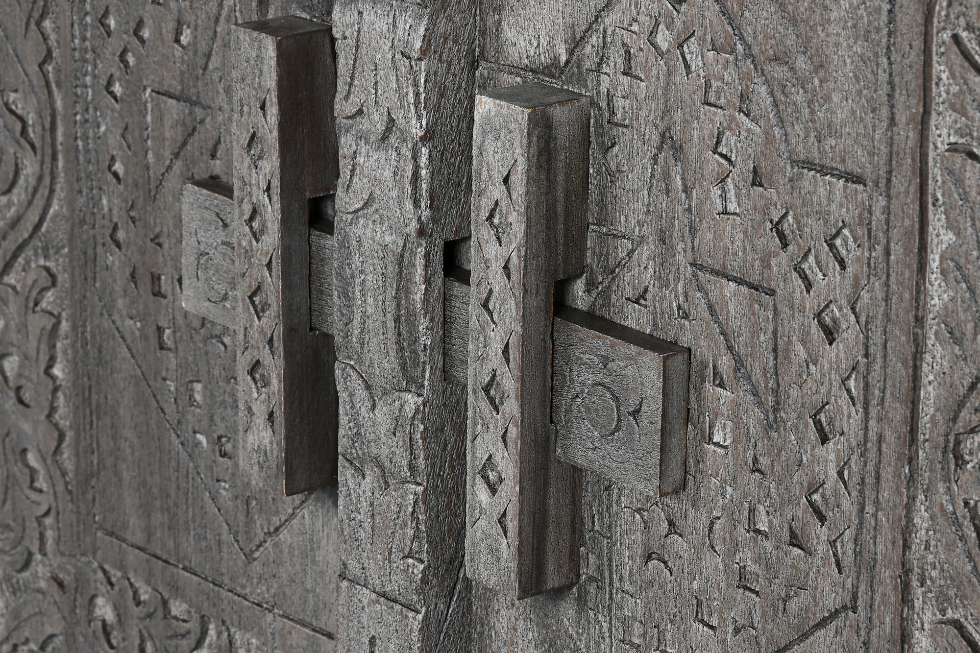 Aparador Madera 91,5X40X90 Tallado Gris