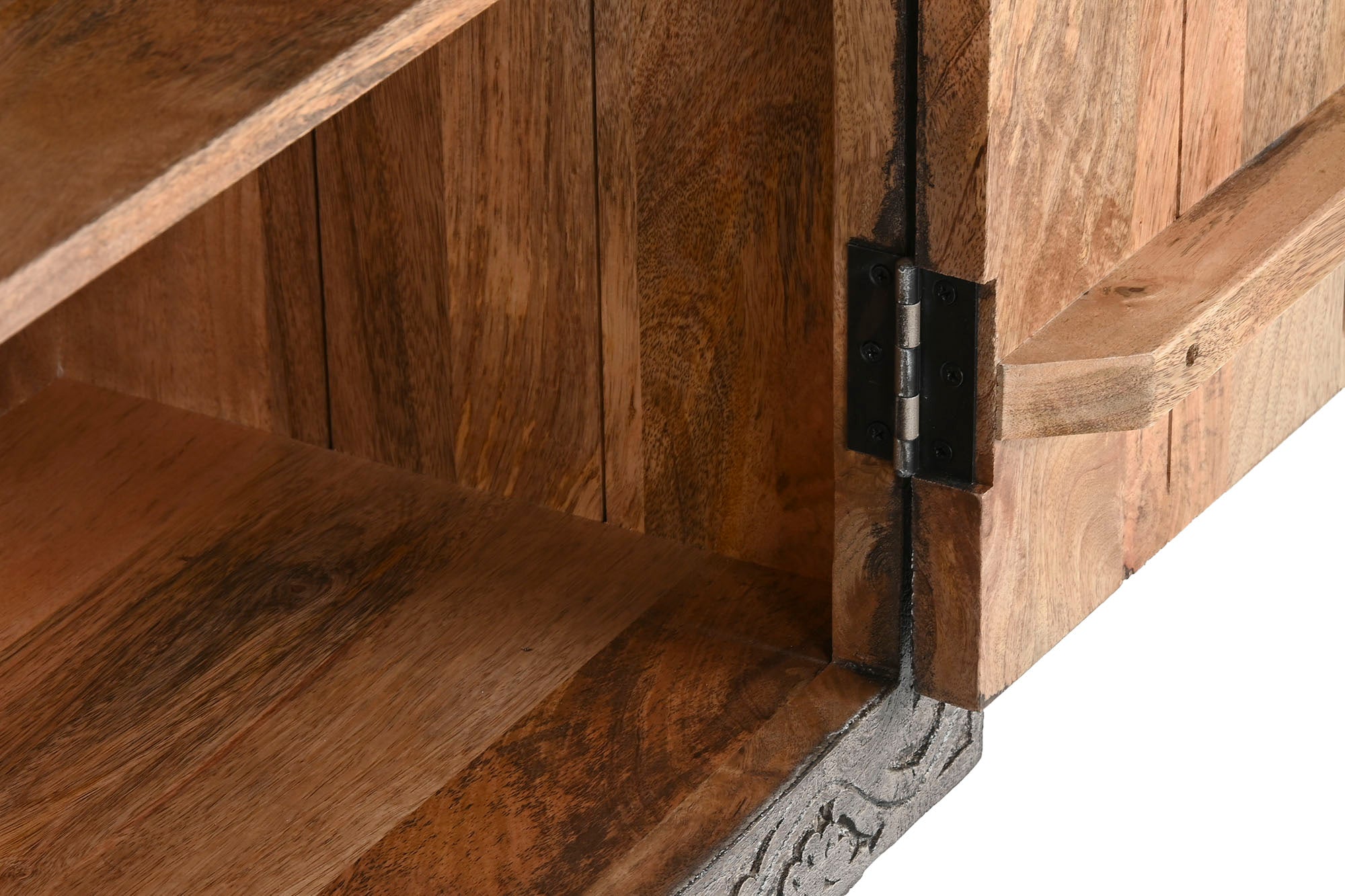 Aparador Madera 91,5X40X90 Tallado Gris