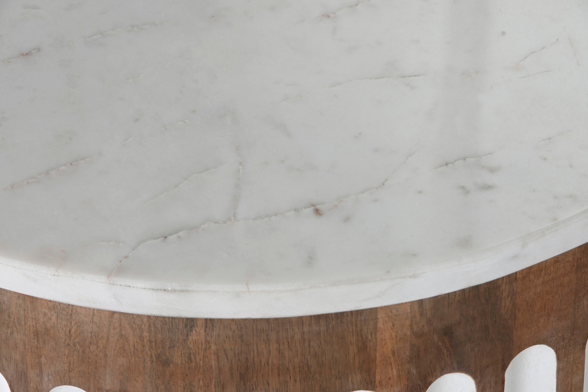 Mesita Auxiliar Mango Marmol 41X41X52 Blanco