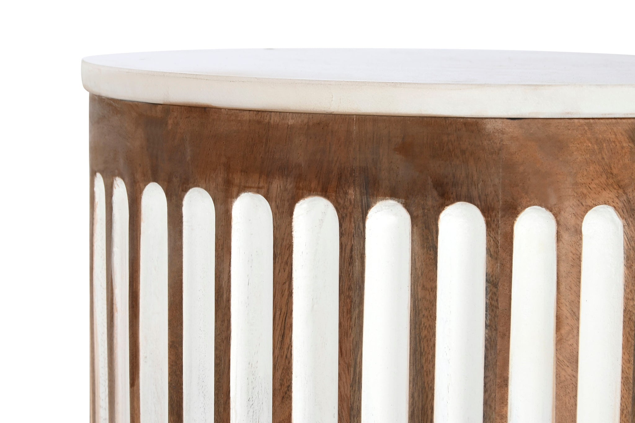 Mesita Auxiliar Mango Marmol 41X41X52 Blanco
