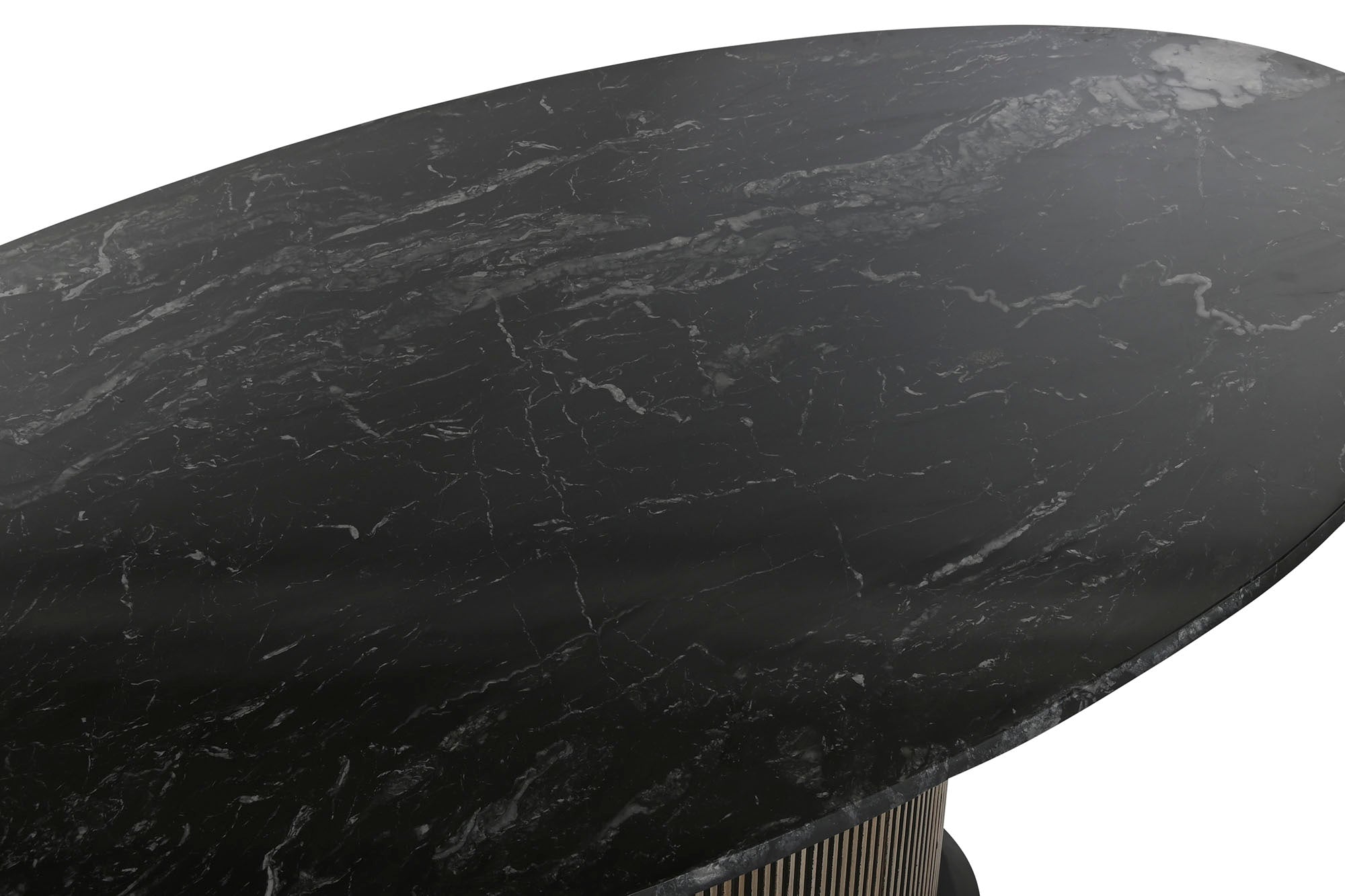 Mesa Ovalada Comedor Laton Marmol 200X110X76