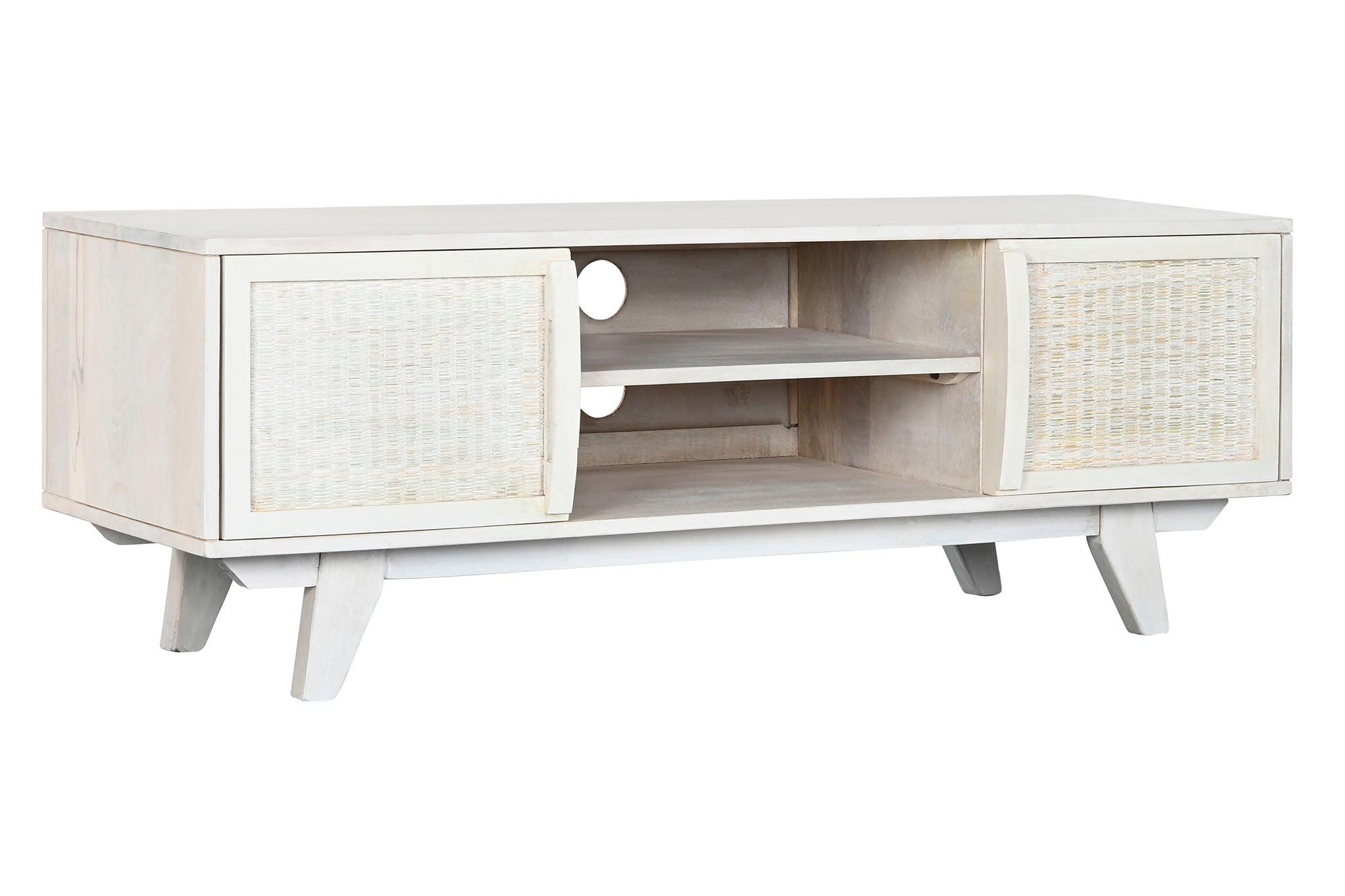 Mango Rattan TV Cabinet 128x40x45 Off-White