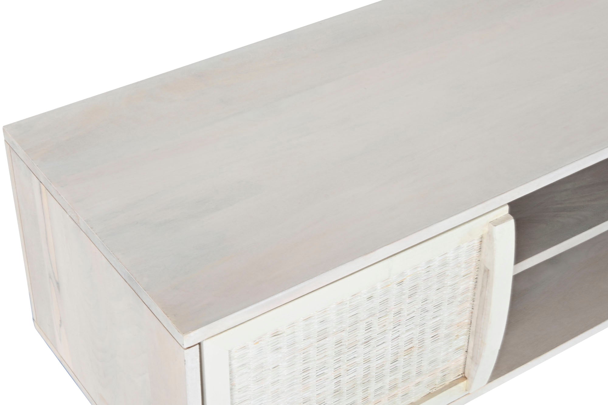 Mango Rattan TV Cabinet 128x40x45 Off-White