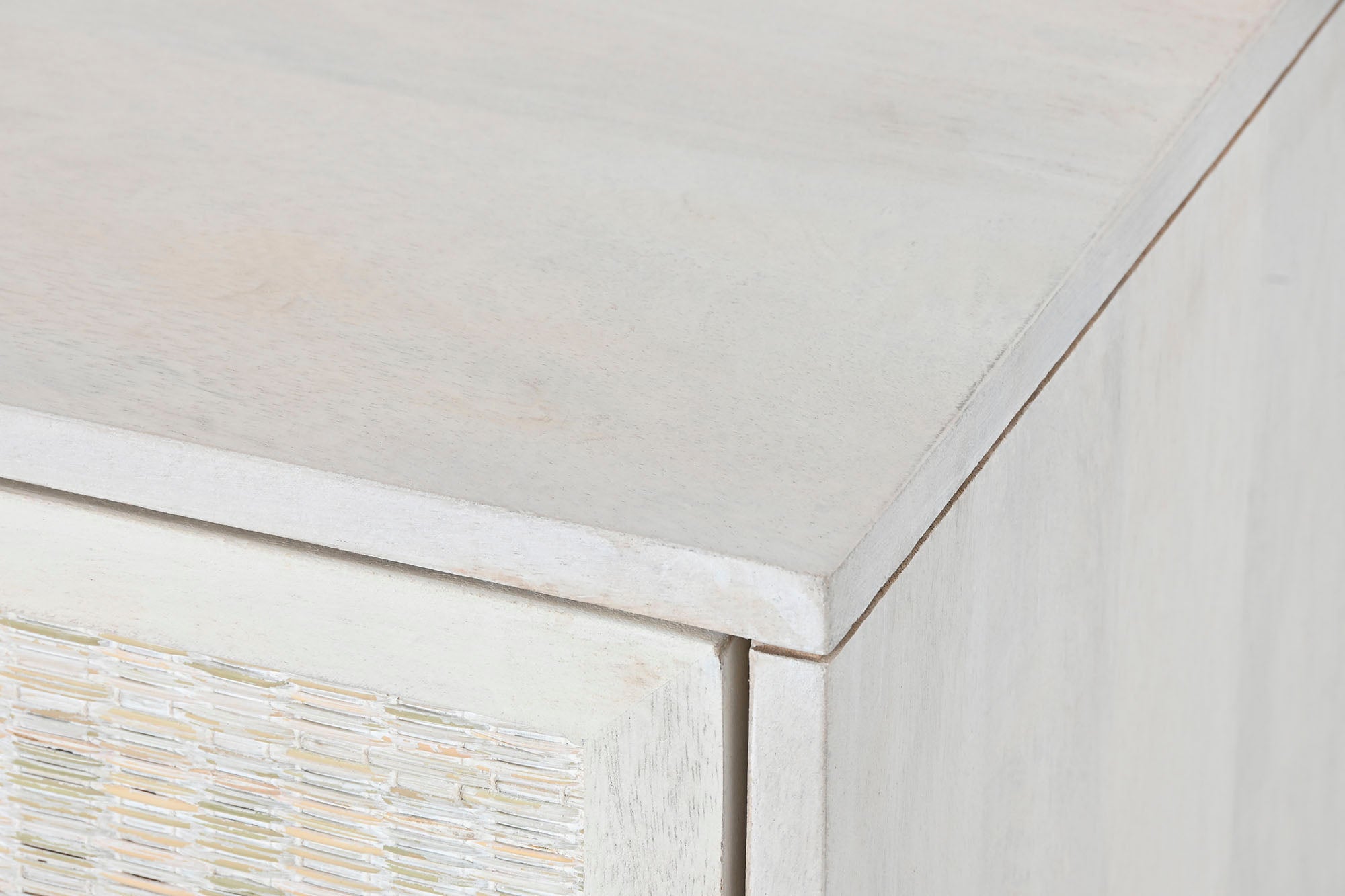 Mango Rattan TV Cabinet 128x40x45 Off-White