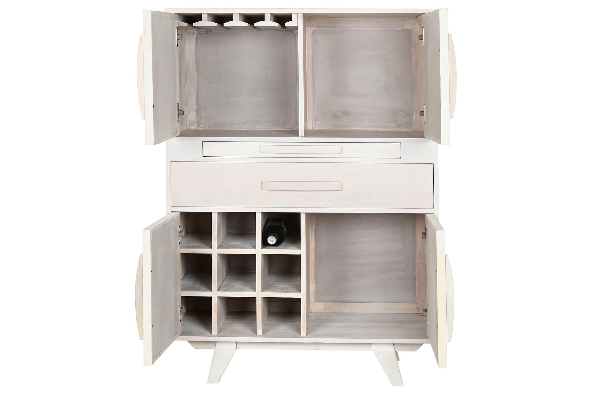 Mueble Bar Mango Ratan 85X40X123 Blanco Roto