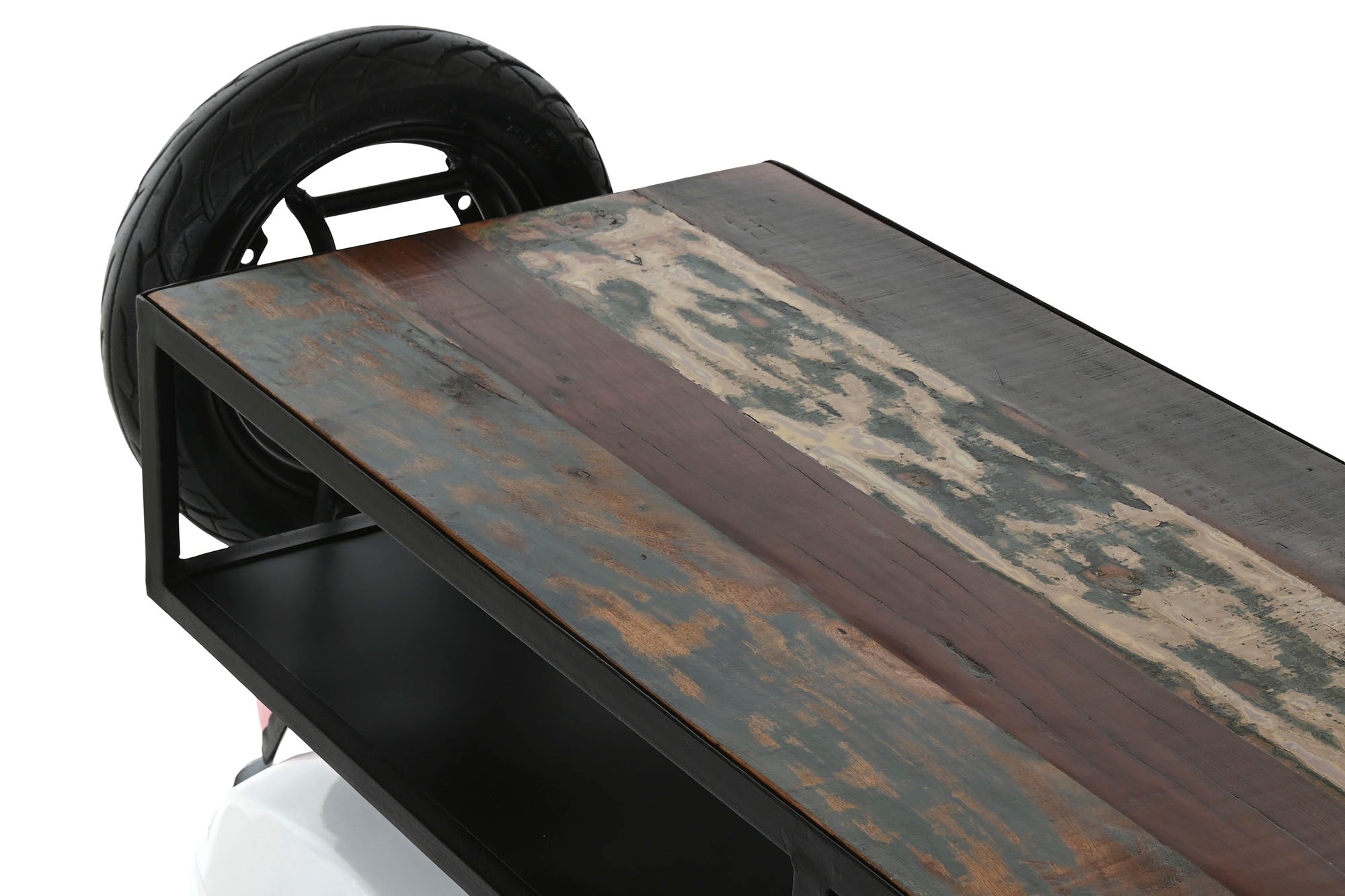 Mueble Bar Metal Madera 240X72X110 Scooter Blanco