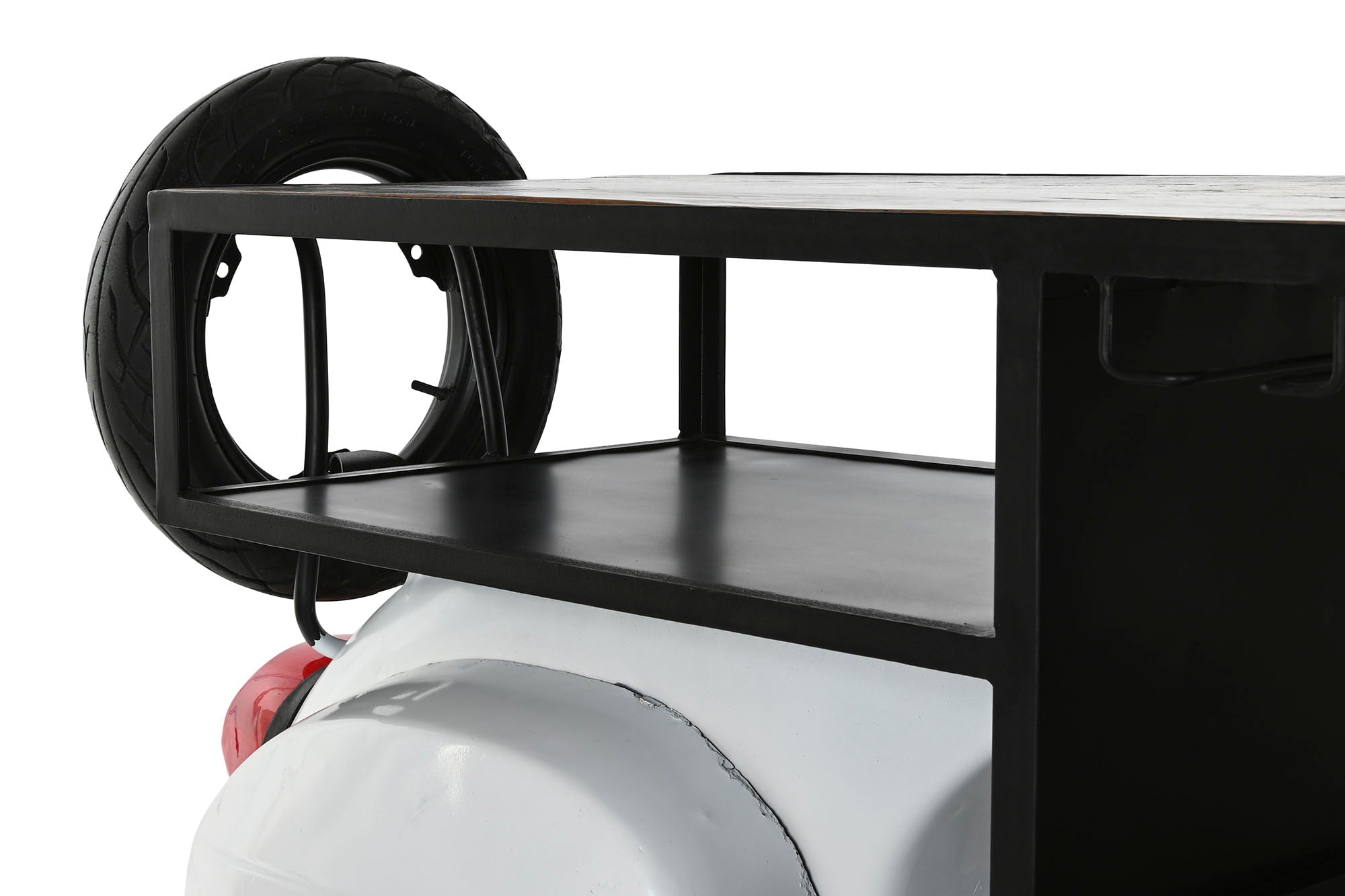 Mueble Bar Metal Madera 240X72X110 Scooter Blanco