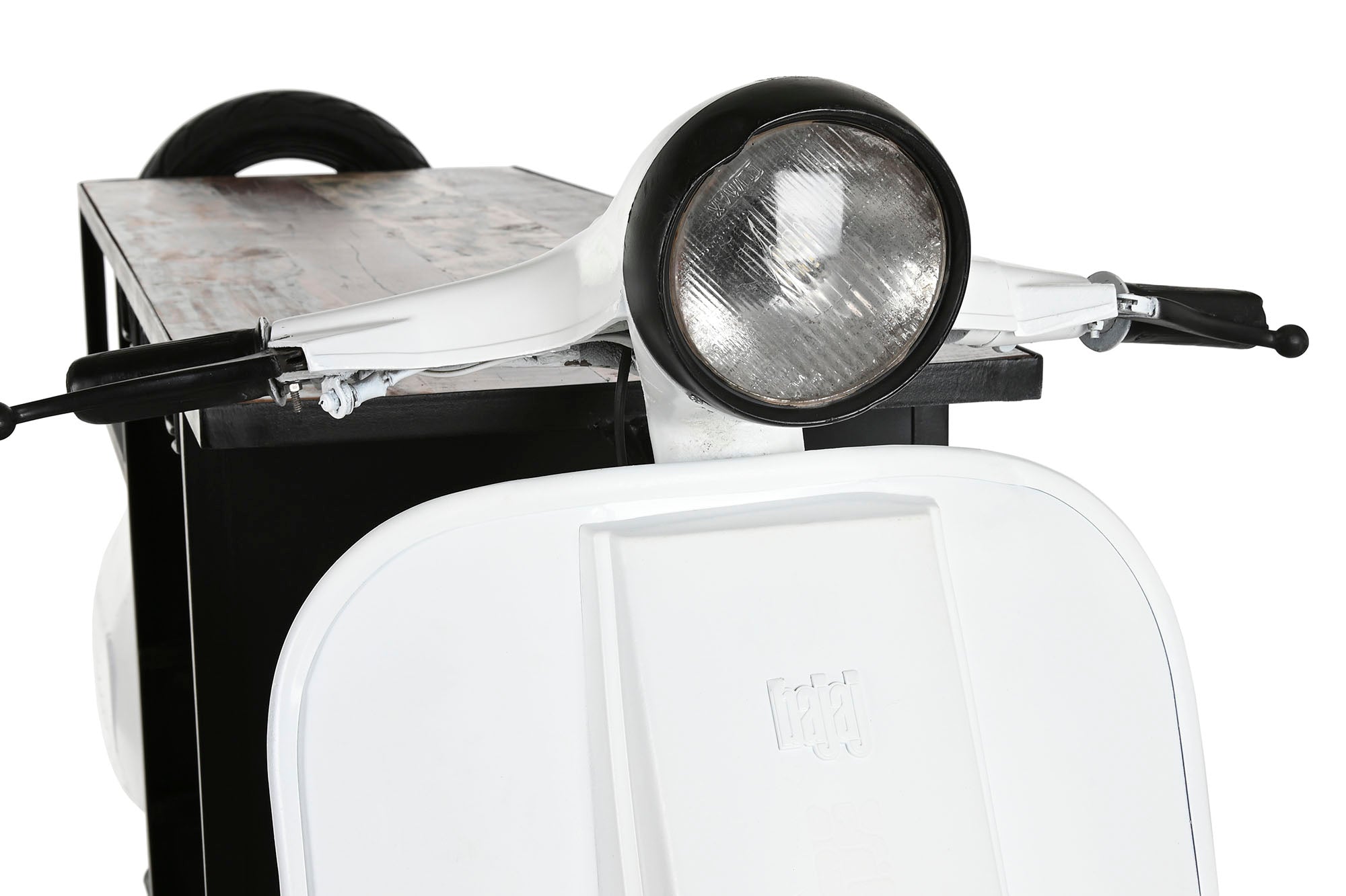 Mueble Bar Metal Madera 240X72X110 Scooter Blanco