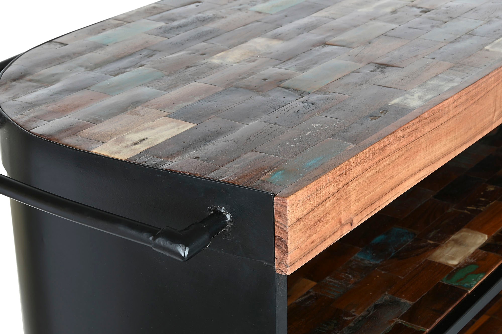 Mueble Bar Metal Madera 165X60X106 Negro