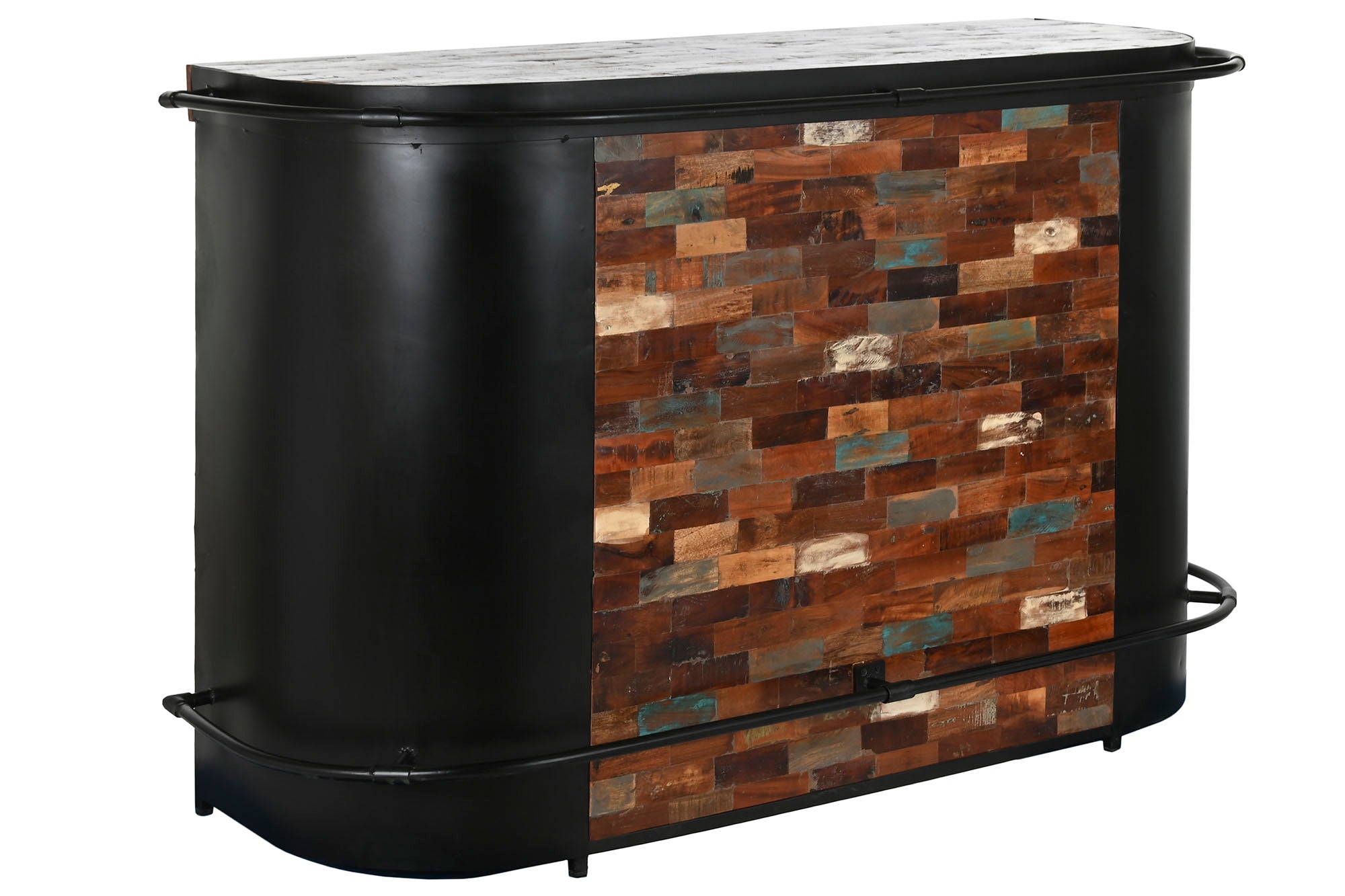 Mueble Bar Metal Madera 165X60X106 Negro