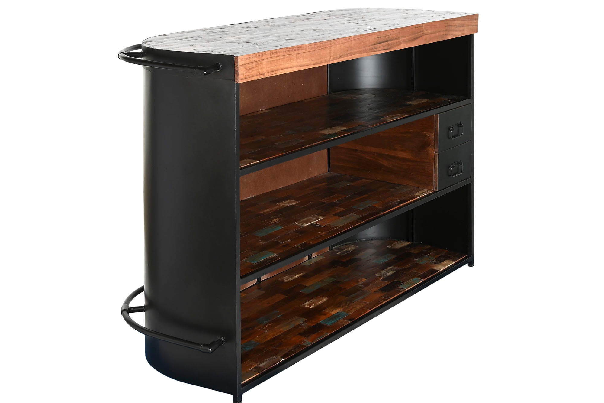 Mueble Bar Metal Madera 165X60X106 Negro