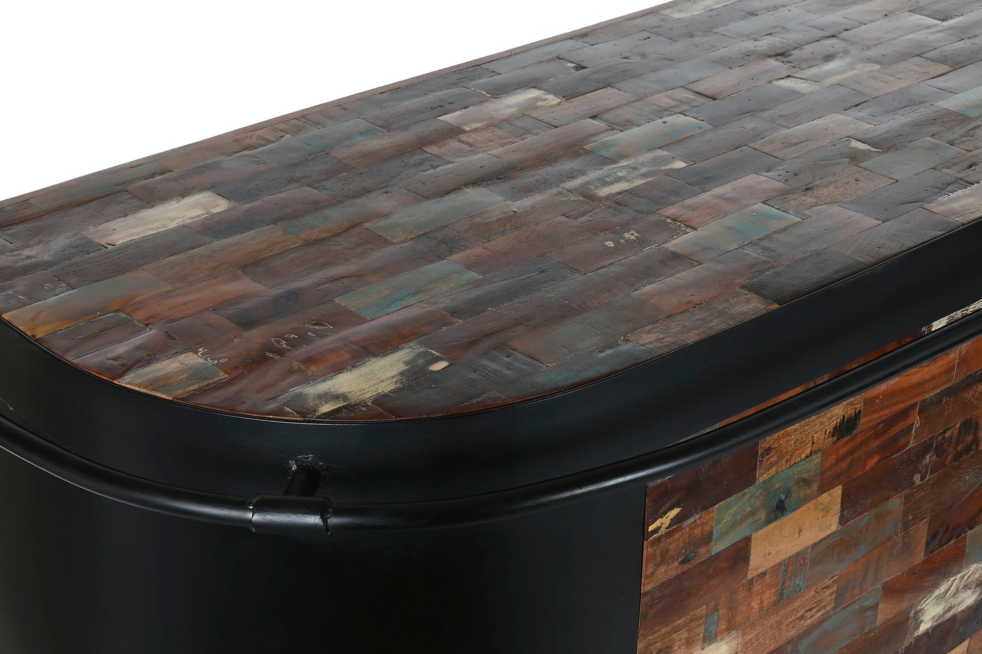 Mueble Bar Metal Madera 165X60X106 Negro