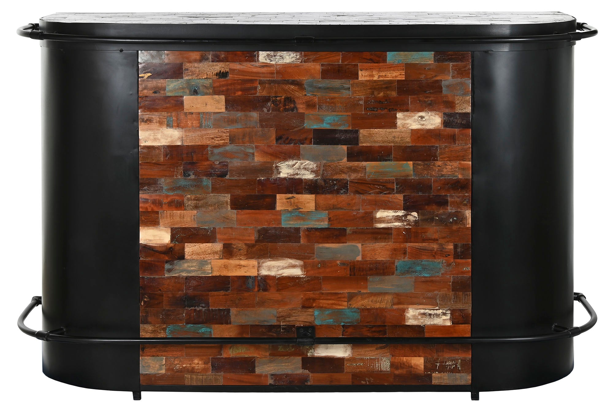 Mueble Bar Metal Madera 165X60X106 Negro