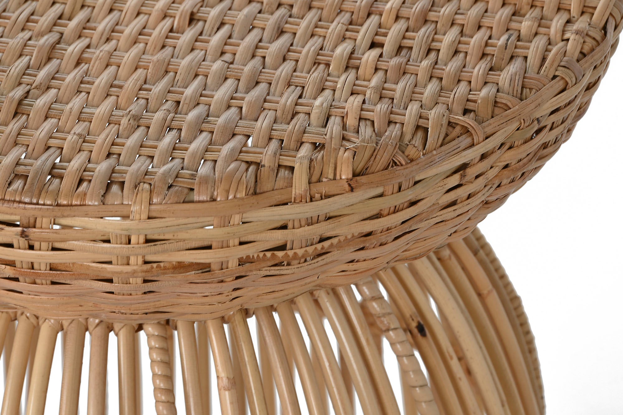 Mesita Auxiliar Ratan Acero 43X43X50 Natural