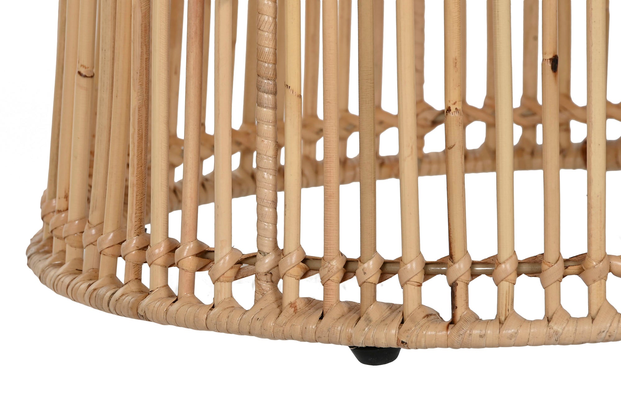 Mesita Auxiliar Ratan Acero 43X43X50 Natural