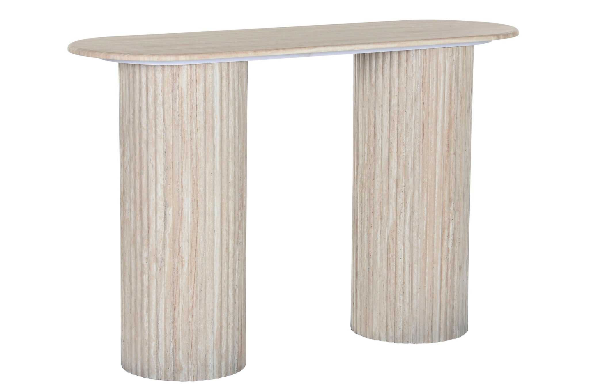 Consola Granito Mdf 120X40X75 Simil Marmol Beige