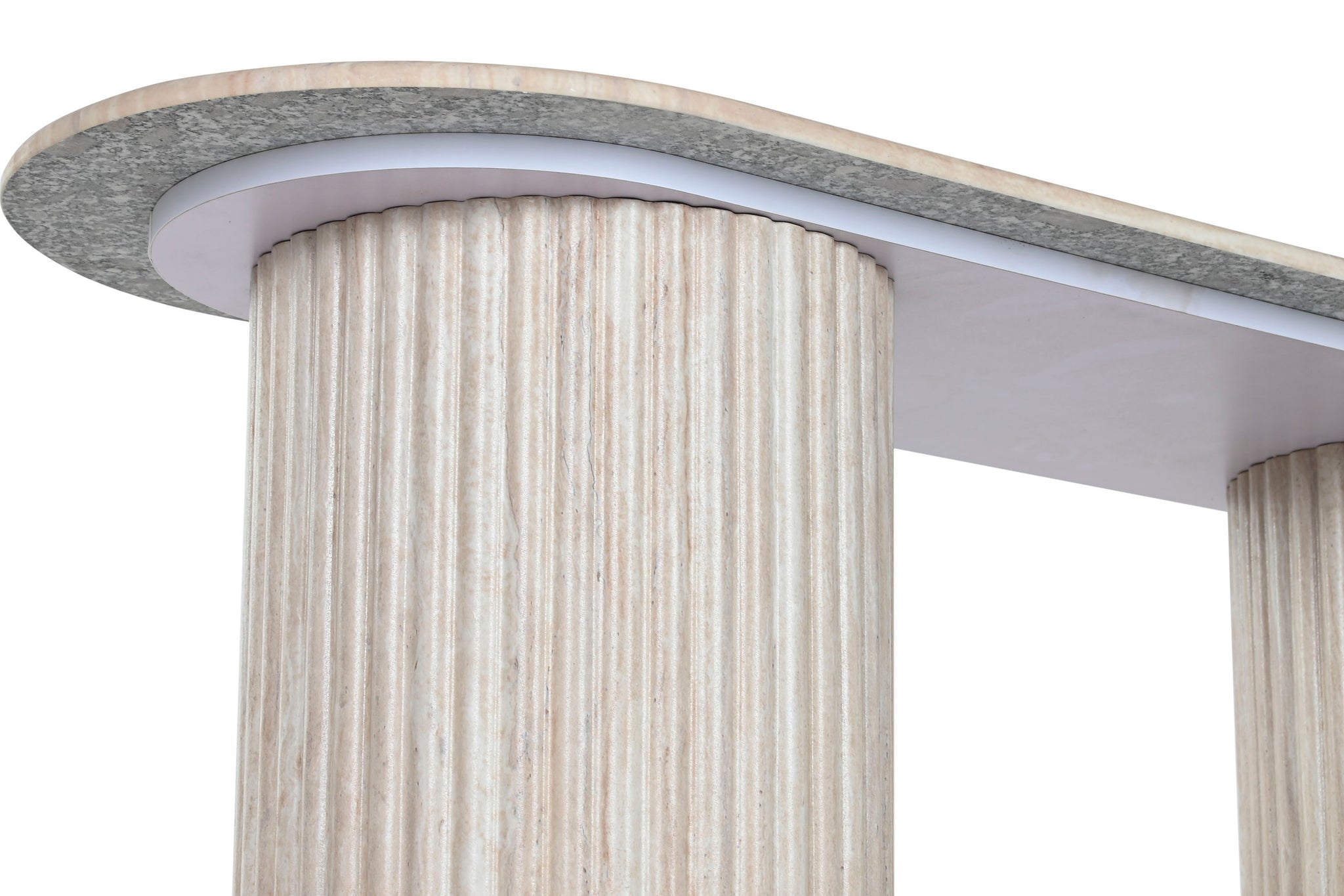 Consola Granito Mdf 120X40X75 Simil Marmol Beige