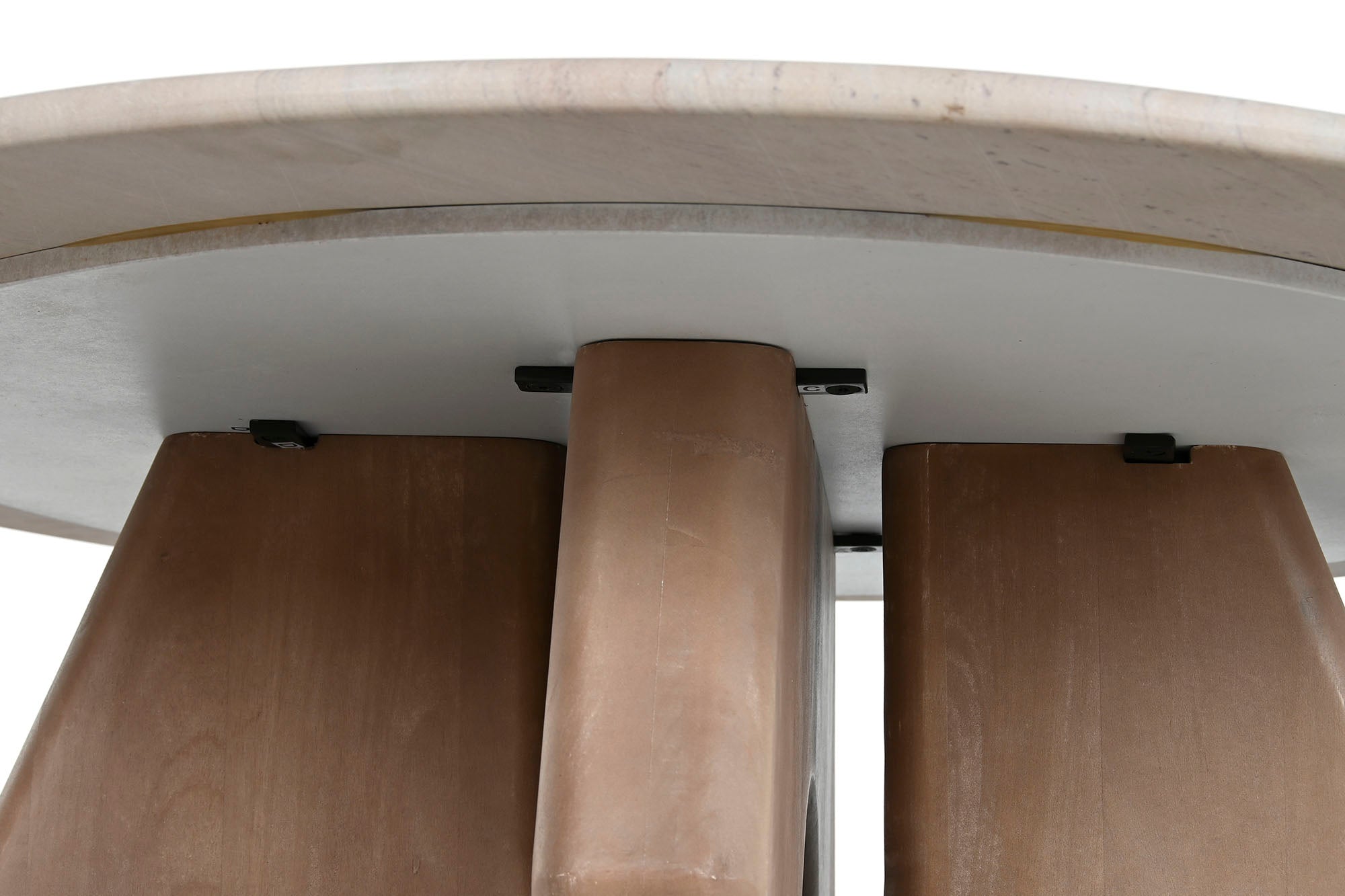 Mesa Centro Marmol Madera 91X91X40 Beige