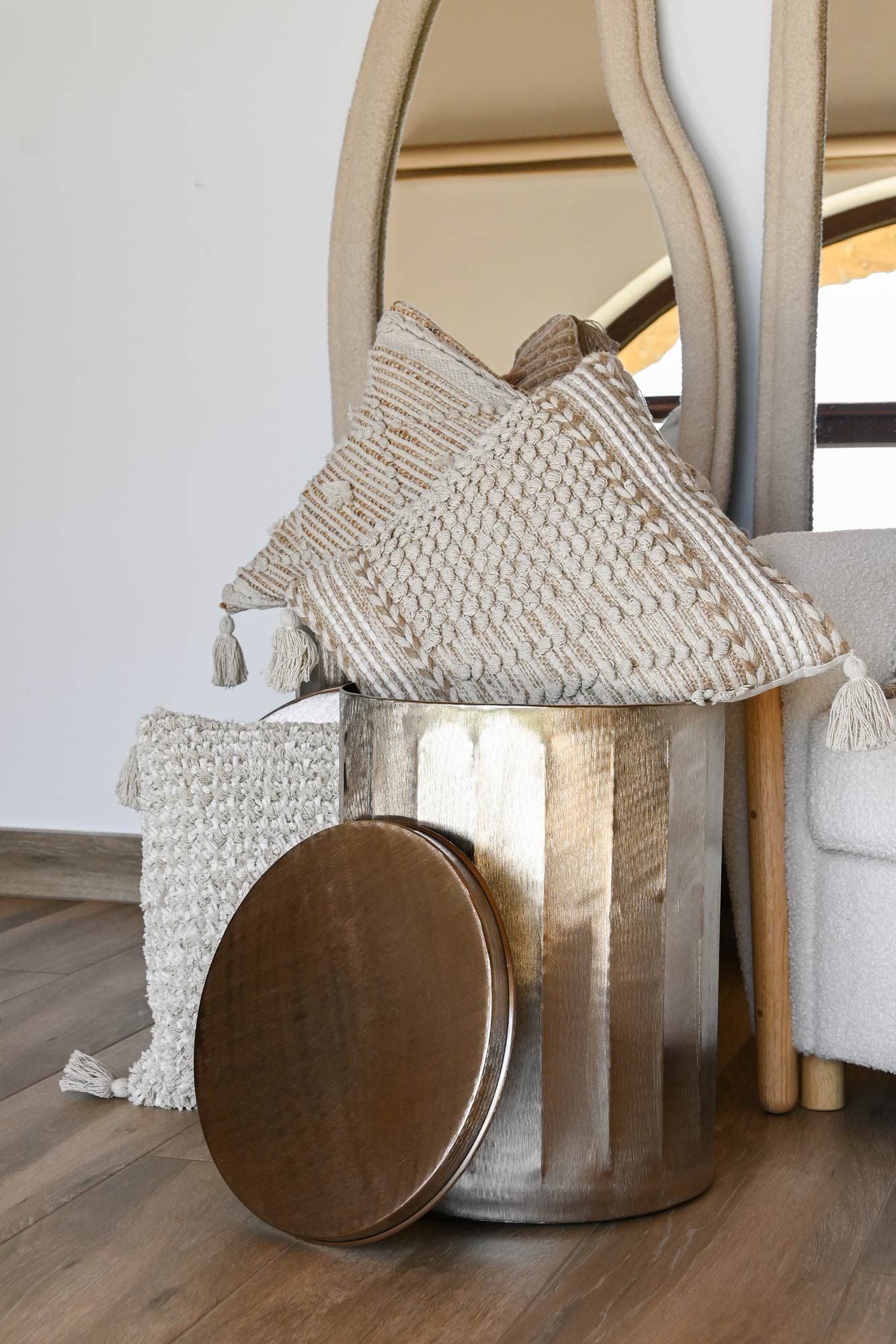 Side Table Set of 2 Metal 42X42X52 Gold Top